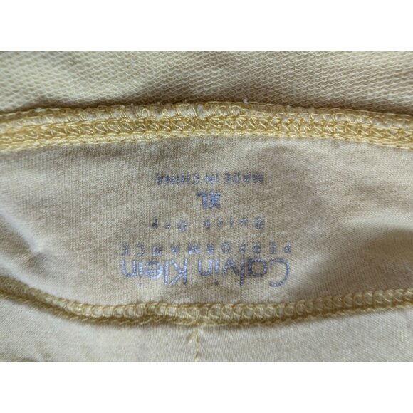 Calvin Klein Womens Yellow Drawstring Capri Pants XL Cotton Blend Lounge Wear - Picture 3 of 6